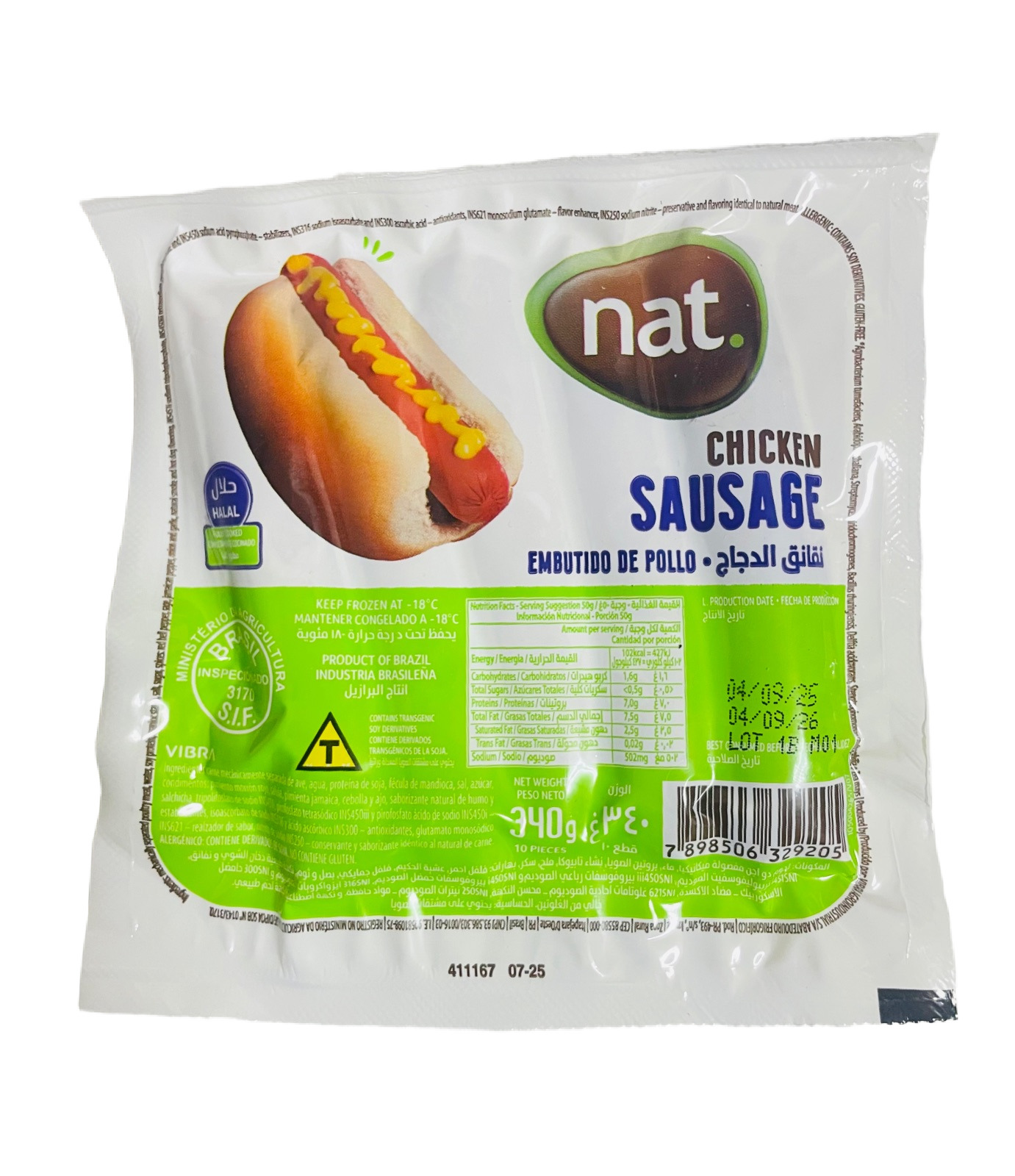 Nat Sausages 340g